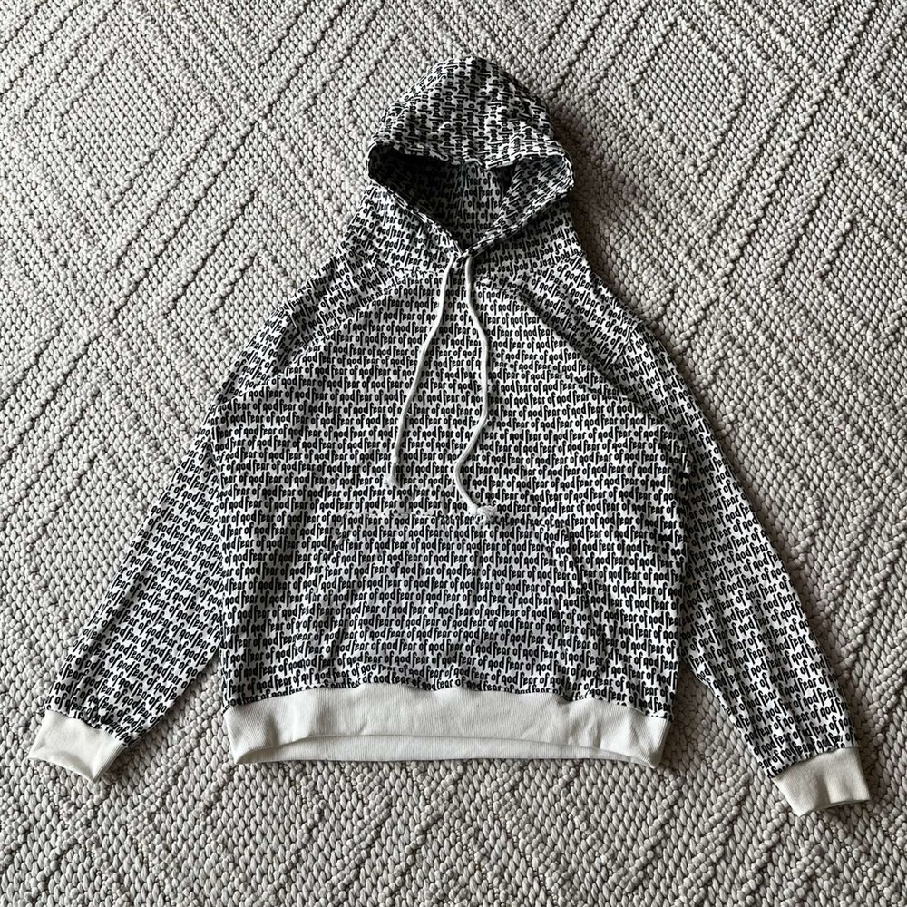 Fear of God 2016 All Over Print Logo Pullover Hoodie